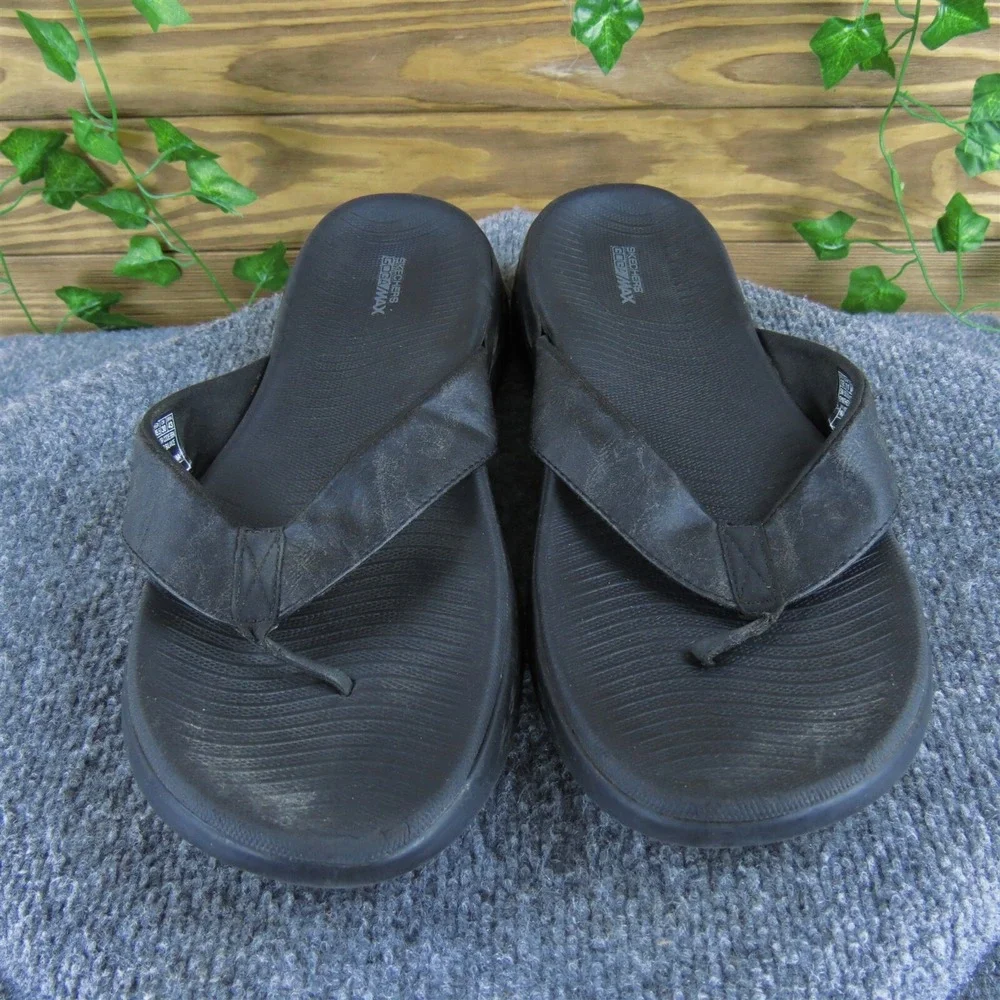 Skechers Men's Goga Max Flip Flop Black Synthetic Size 12‎ Medium Used 2025